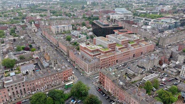 Aerial view of Dublin city, Ireland.
