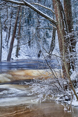river in cold winter day