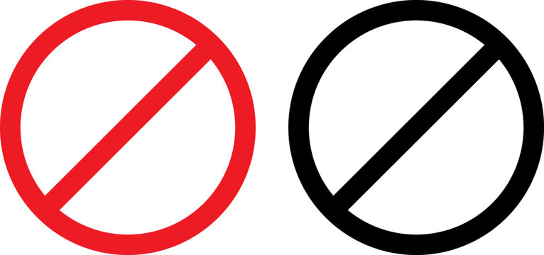 Universal no entry signs in red and black