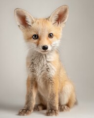 baby fox minimal studio scene, clean background for NGO message
