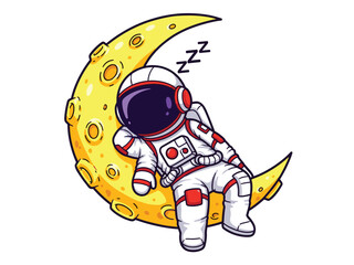 Astronaut Sleeping on Moon © jannat Stock