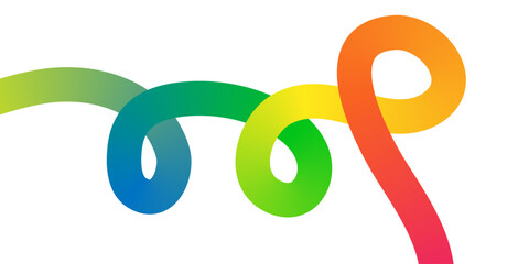 Abstract Rainbow Gradient Ribbon Shapes with Colorful Flowing Curves Modern Wave Background Vector Illustration