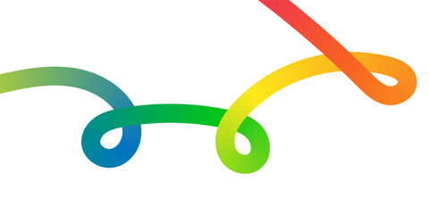 Abstract Rainbow Gradient Ribbon Shapes with Colorful Flowing Curves Modern Wave Background Vector Illustration