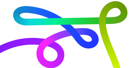 Abstract Rainbow Gradient Ribbon Shapes with Colorful Flowing Curves Modern Wave Background Vector Illustration