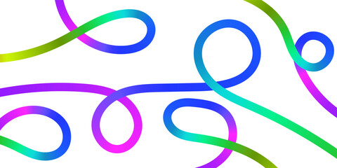 Abstract Rainbow Gradient Ribbon Shapes with Colorful Flowing Curves Modern Wave Background Vector Illustration