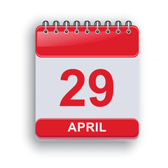 April 29 Daily Planner Calendar Professional Style