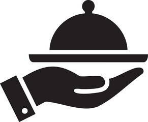 Serving Tray in Hand Icon for Hospitality and Service