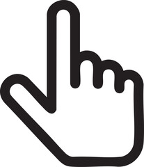 Click Hand Cursor Icon Isolated on White Background