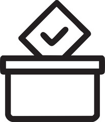 Ballot Box Voting Icon with Check Mark