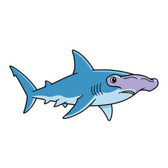 Obraz premium Charming Hammerhead Shark Vector Illustration