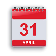 April 31 Daily Calendar Sheet Simple Professional