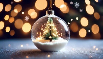 Festive Christmas Ornament With Holly Leaves And Berries Illustration