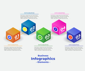 3D Cubes Data Infographic