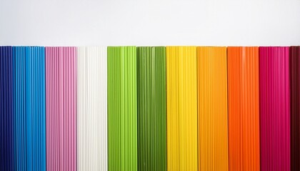 Abstract Vertical Stripes Of Vibrant Colors With White Space