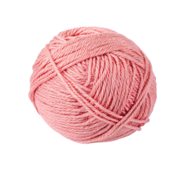 Soft pink yarn ball on a transparent background