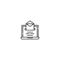 Newsletter icon, Mailing Symbol Outline icon Transparent background Editable Stroke
