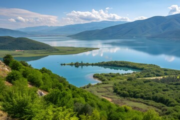 Albania mountains lakes nature landscape tourism travel destination Europe vacation adventure scenic outdoor promotion marketing concept poster journey