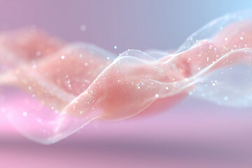 A pink and white wave with a lot of sparkles