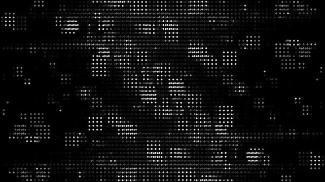 high technology dots flickering animation. halftone texture abstract background
