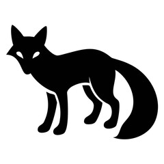Sleek fox silhouette in alert pose