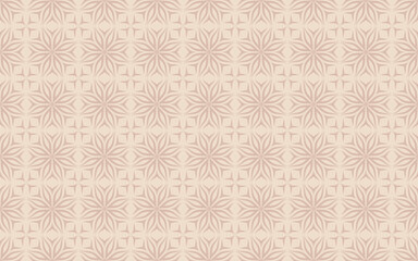 elegant geometric seamless pattern.  Beige background of interlaced wavy lines. modern minimalist or Art Deco inspired design for interior decor, packaging stationery