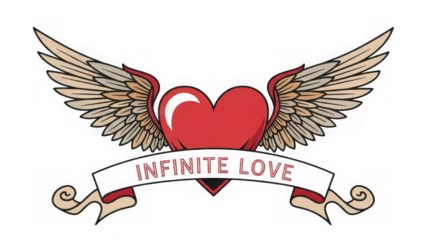 Symbol of infinite love isolated on transparent background