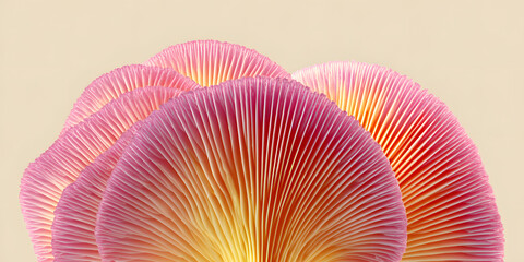 Minimalist digitally enhanced mushroom gills nature abstract
