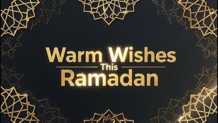 Warm Wishes This Ramadan Islamic Geometric Design on Dark Background