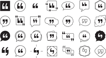 Set of quote marks, quotes icon vector.eps