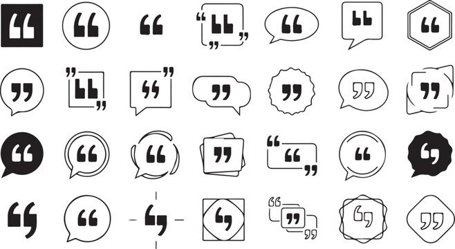 Set of quote marks, quotes icon vector.eps