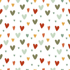 vector illustration in the form of seamless pattern  on romantic theme in colorful pastel hearts