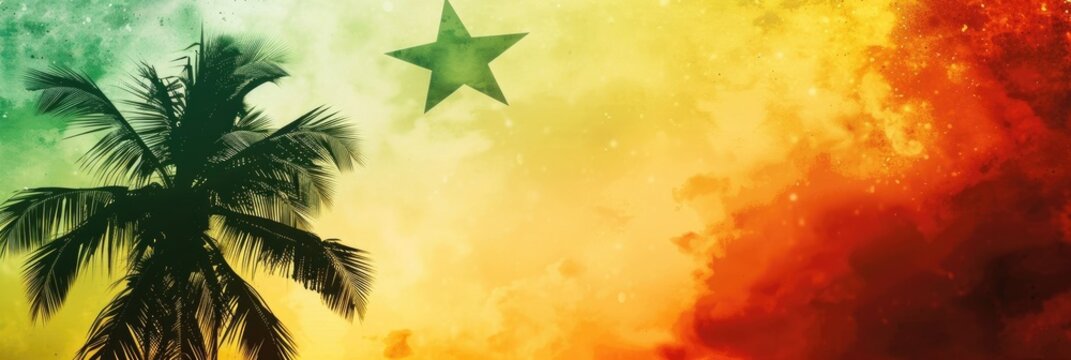 Cameroon Independence Day abstract summer background. Vibrant yellow, red, and green design, patriotic color celebration. copy space, free space for text
