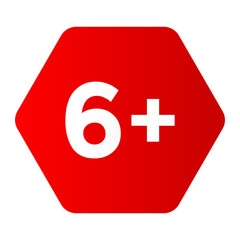 Universal Six Plus Age Restriction Rating Hexagon Symbol