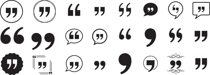 quotes icon vector sign design set vector balck.eps