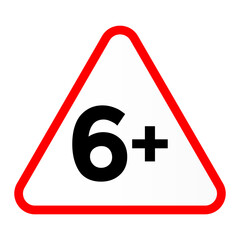 Caution Six Plus Age Rating Warning Sign Symbol