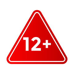 Official Twelve Plus Age Restriction Warning Sign Symbol