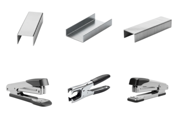 Stapler and staple collection with various designs for office and school stationery concepts