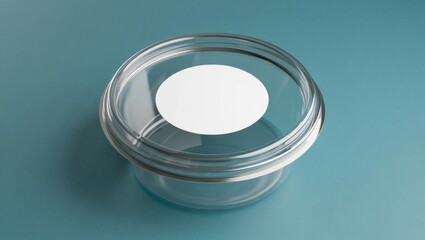 Clear plastic food container with transparent walls and white lid for storage solutions