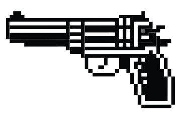 Fototapeta premium Classic Pixel Art Revolver for Retro Gaming and Digital Media Projects