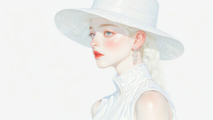 Woman in hat. A beautifully generated image to enhance your websites, presentations, thumbnails and other creative projects.