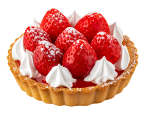 Untitled design - Firefly_Delicious strawberry tart with whipped cream isolated on transparent background (3)