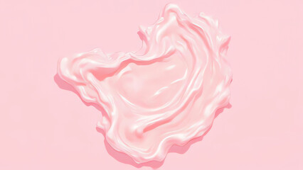 Smooth, shiny pink cream.