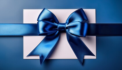 Elegant Blue Ribbon Bow Adorns A Blank Gift Certificate Template Waiting To Be Customized With A Special Message Or Occasion Perfect For Any Celebration