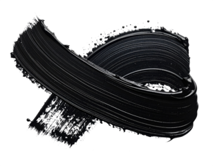 black watercolor brush stroke isolated transparent background	