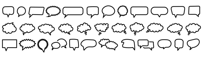 Collection of various speech bubbles and thought bubbles icons Vector Illustration 