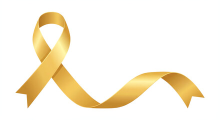 Gold ribbon isolated on white background