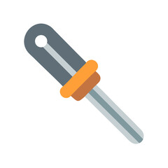 Obraz premium Stylized illustration of a screwdriver on a black background, repair and maintenance