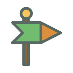 Directional signpost illustration indicating two opposite directions against a black background