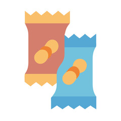 Two snack bags of chips vector flat image on black background