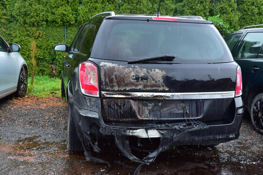 Road car auto damage by traffic accident
